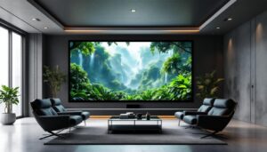 découvrez notre écran de projection 120 pouces pour une expérience visuelle immersive à la maison, parfaite pour cinéma, jeux vidéo et présentations avec une qualité d'image exceptionnelle.
